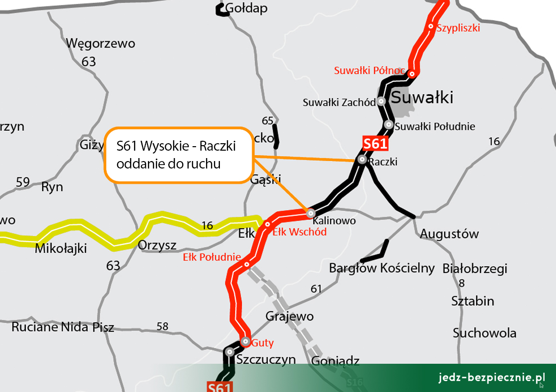 Polskie drogi - udostępnienie do ruchu S61 Wysokie - Raczki